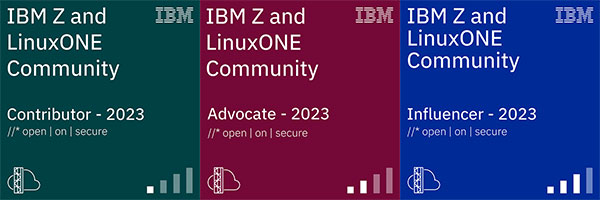 IBM Z and LinuxONE Community badges